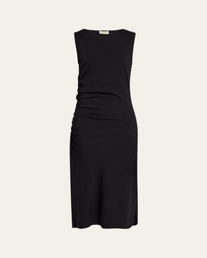 Officine Generale Inae Stretch Viscose Midi Dress - Black