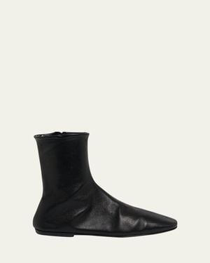 Dries Van Noten Leather Sock Booties - Black