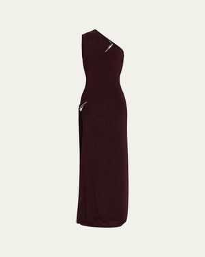 GRACE LING One-Shoulder Claw Slit Gown - Purple