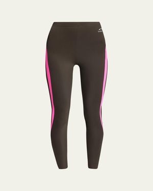 Balenciaga Side Stripe Crop Leggings - Gray
