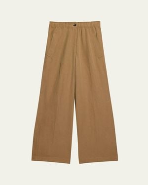 Helmut Lang Wide-Leg Pull-On Pants - Natural