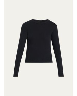 Mother The Long-Sleeve Itty Bitty Crop Tee - Blue