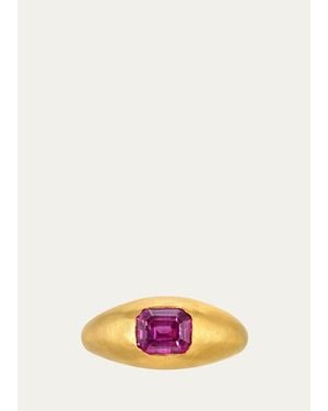 DARIUS One-Of-A-Kind 18K Emerald-Cut Sapphire Ring - Pink
