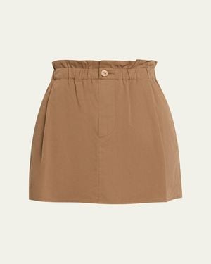 Vince Mid-Rise Cotton Mini Skirt - Natural