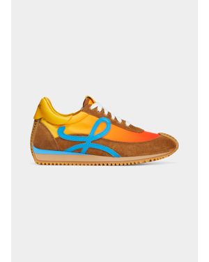 Loewe Flow Colorblock Retro Runner Sneakers - Orange