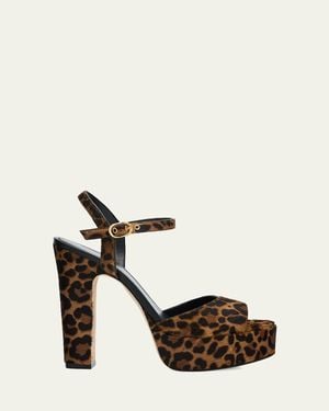 Stuart Weitzman 130Mm Reade-Printed Calf Hair Platform Sandals - Multicolor