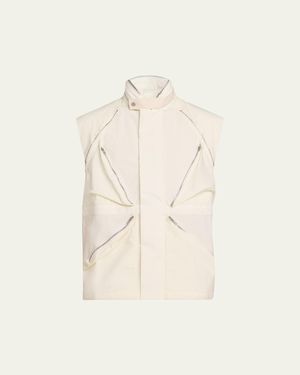 Mordecai Parachute Multi-Zip Nylon Vest - Natural