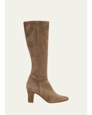 Manolo Blahnik 70Mm Pitana Suede Knee-High Boots - Brown