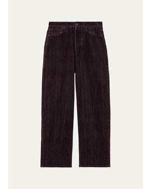 Burberry Relaxed-Fit Check Jeans - Blue