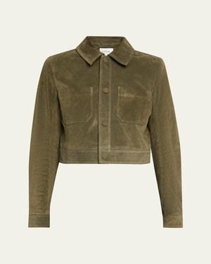FRAME The Small Suede Jacket - Green