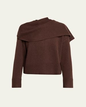 Jonathan Simkhai Elson Cashmere-Blend Scarf Sweater - Brown