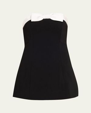 Alice + Olivia Katya Sculpted Bow Romper - Black