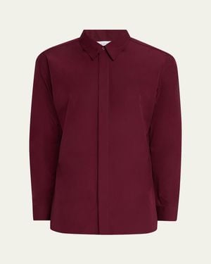 Gabriela Hearst Nicolas Cotton Concealed-Placket Sport Shirt - Red