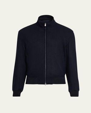 Ralph Lauren Double-Face Cashmere Full-Zip Jacket - Blue
