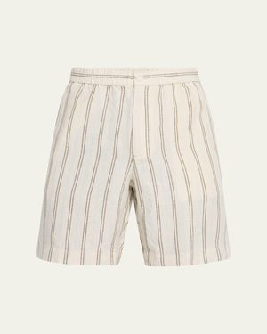 Vince Mesa Stripe Hemp Beach Shorts - Natural