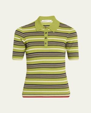 Zankov Stripe Short-Sleeve Polo - Green