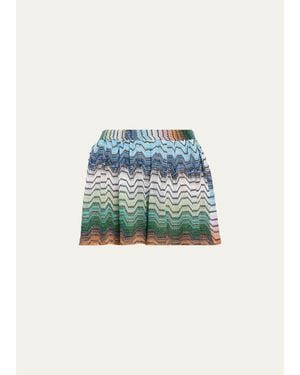Missoni Zigzag-Knit Shorts - Blue