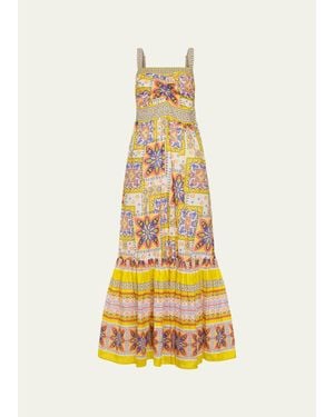 Ramy Brook Alora Printed Cotton Maxi Dress - Yellow