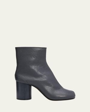 Maison Margiela 80Mm Tabi Leather Ankle Boots - Blue