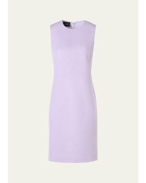 Akris Cashmere-Silk Sleeveless Sheath Dress - Purple