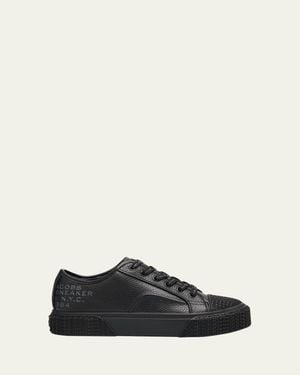 Marc Jacobs Leather Low-Top Logo Sneakers - Black