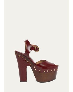 Chloé 90Mm Meret Leather Clogs - Multicolor