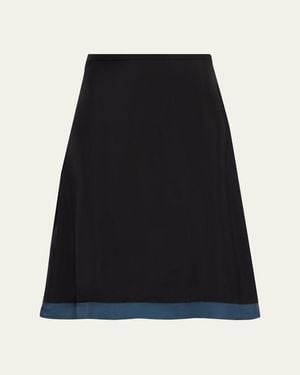 Marni A-Line Satin Knee-Length Skirt - Black