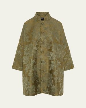 Eskandar Chinese Imperial Coat With Chinese Collar - Green
