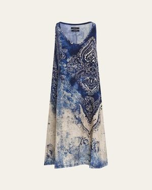 R13 Printed Midi Tank Dress - Blue