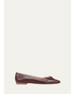 Veronica Beard Cailey Leather Ballerina Flats - Red