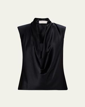 Ramy Brook Gregory Cowl-Neck Silk Blouse - Black