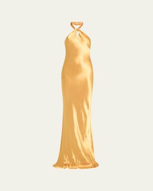 L'Agence Saphara Halter Gown - Metallic