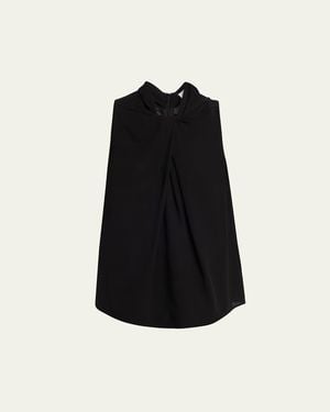 Michael Kors Sleeveless Knotted Wool Shell - Black