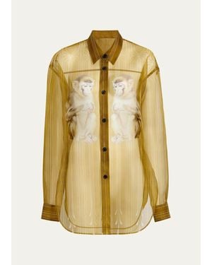 KHAITE Goya Silk Organza Shirt - Metallic