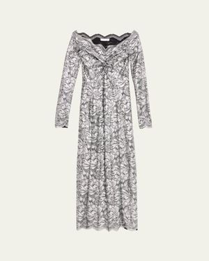 Rabanne Off-The-Shoulder Lace Midi Dress - White