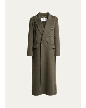 Victoria Beckham Catriona Wool-Blend Double-Breasted Coat - Green