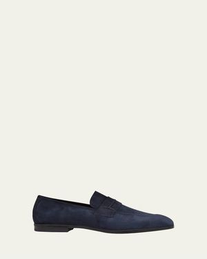Tom Ford Sean Suede Penny Loafers - Blue