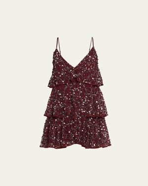 Johanna Ortiz Fluvial Adventure Sequined Mini Dress - Red
