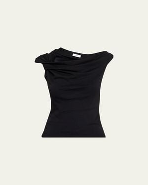 A.L.C. Cece Twisted Knit Tee - Black