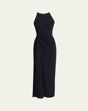 Givenchy Draped High-Neck Maxi Dress - Blue