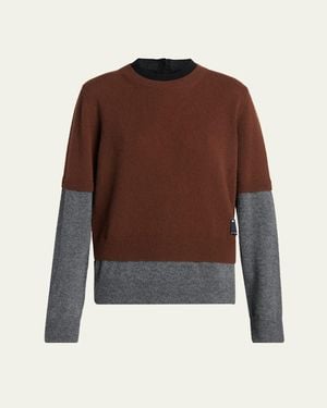 Marni Double-Layered Cashmere Sweater - Brown