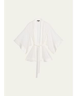 Kiki de Montparnasse Petite Fleur Sheer Lace Kimono Robe - Natural
