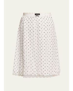 Marc Jacobs Polka-Dot Layered Crinkle Chiffon Mini Skirt - White