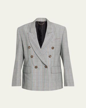 Victoria Beckham Double-Breasted Wool Jacket - Gray