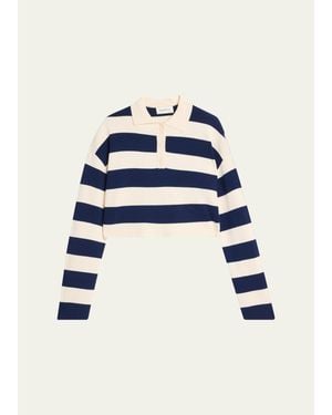 SER.O.YA Ryla Striped Polo Sweater - Blue