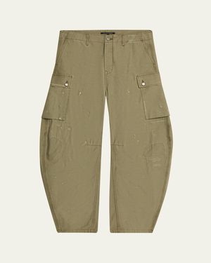 Cout de la Liberte Twill Barrel Leg Cargo Pants - Green