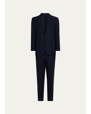 Kiton Wool-Silk Basic Suit - Blue