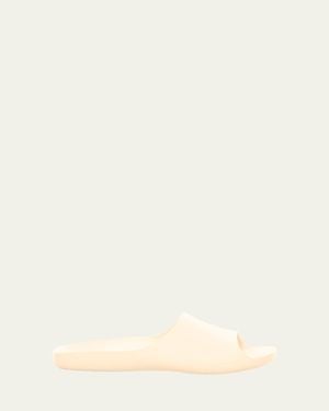 The Row Ama Rubber Flat Slide Sandals - Natural