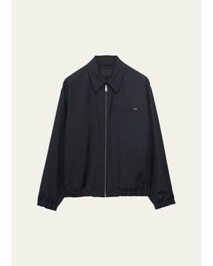 Prada Wool And Mohair Blouson - Blue