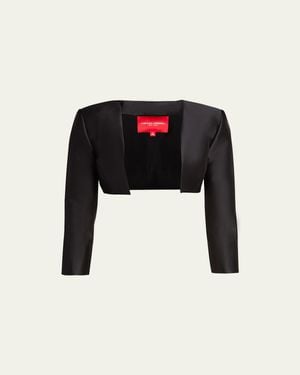 Carolina Herrera Icon Mikado Bolero Jacket - Black
